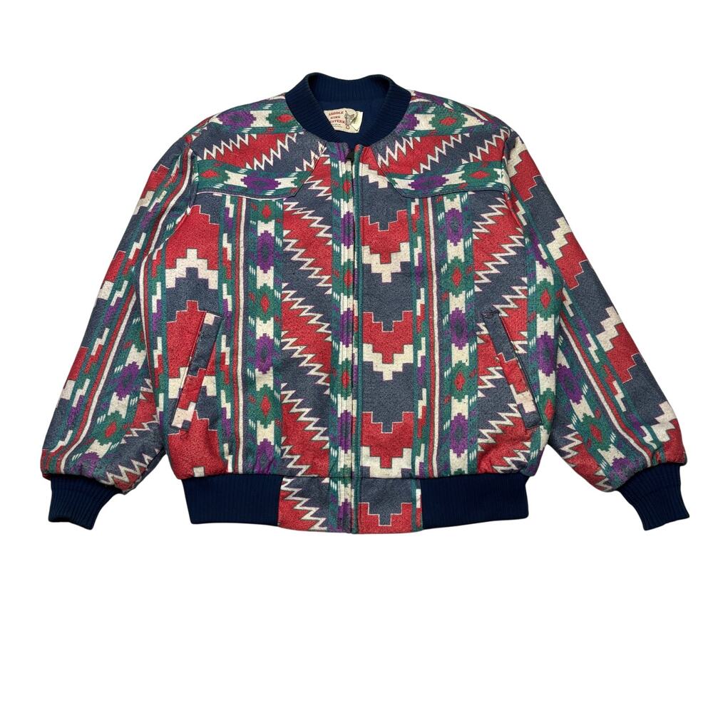 Vintage Saddle King Western Aztec Southwest Jacket Men's XL 80s 90s